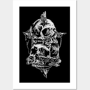 SKULLS CROSS Posters and Art